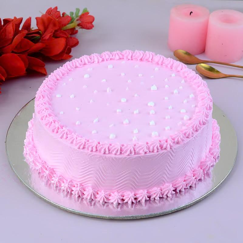 Delightful Pink Cream Cake