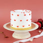 Romantic Heart-Themed White Cream Cake