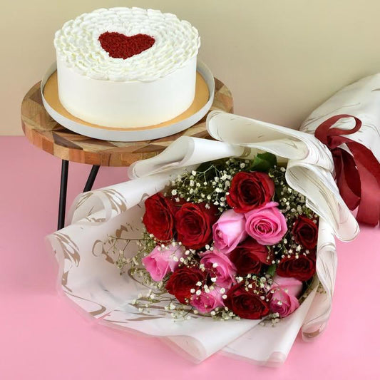 Cakes & Flowers Combo