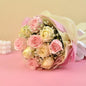 Elegant Mixed Rose Bouquet with Pink Ribbon