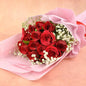 Elegant Mixed Rose Bouquet with Pink Ribbon