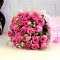 Elegant Mixed Rose Bouquet with Pink Ribbon